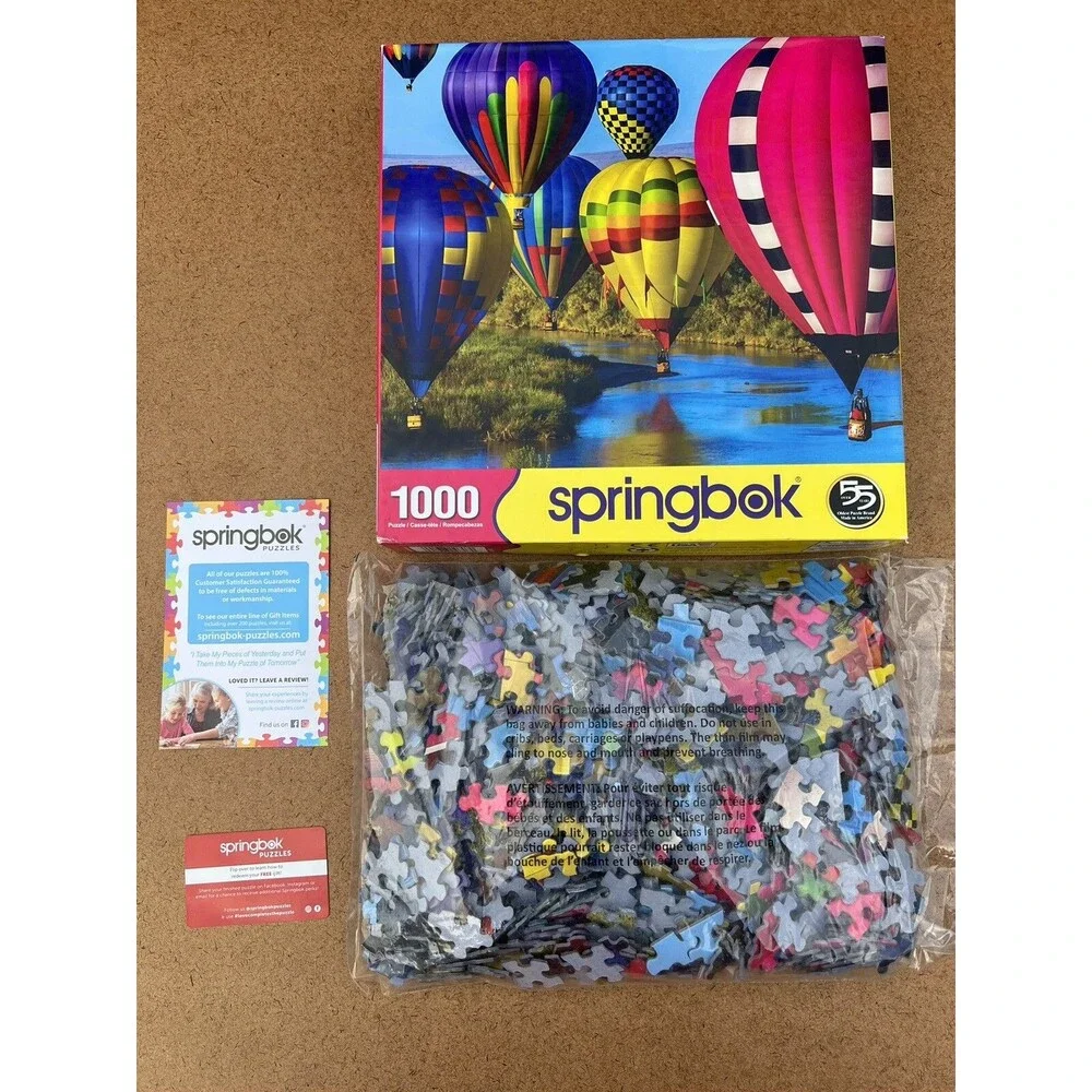 New Sealed Springbok TAKE FLIGHT 1000 Piece Puzzle Hot Air Balloons NEW